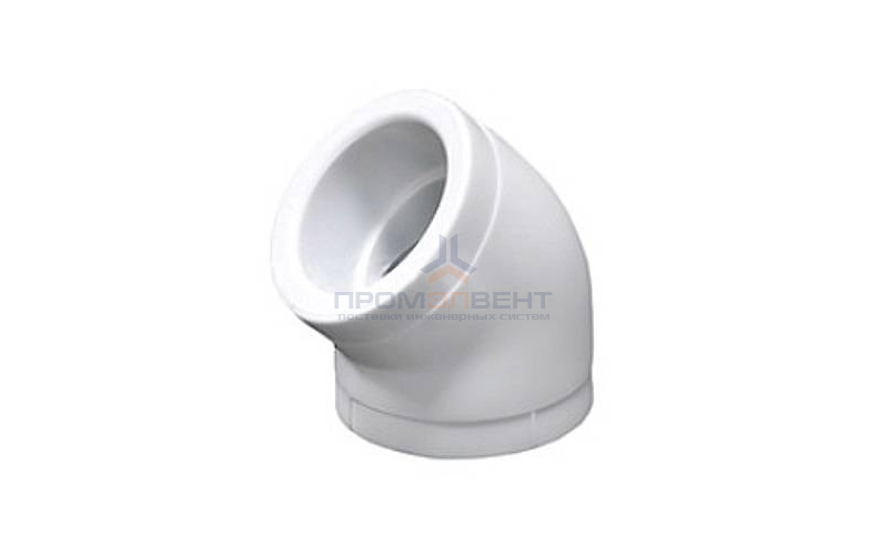 Отвод 45° Fusitek - 75 (для полипропиленовых труб под пайку, цвет белый)