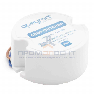 03-68 Блок питания 12 В, 15 Вт, IP67, 1,25А, пластик, 49*49 мм