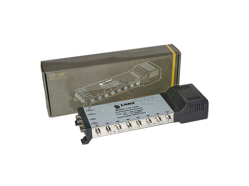 Мультисвитч 5 х 8 LANS 5 входов (4 SAT + 1 TV), 8 выходов, активный, встроенный блок питания