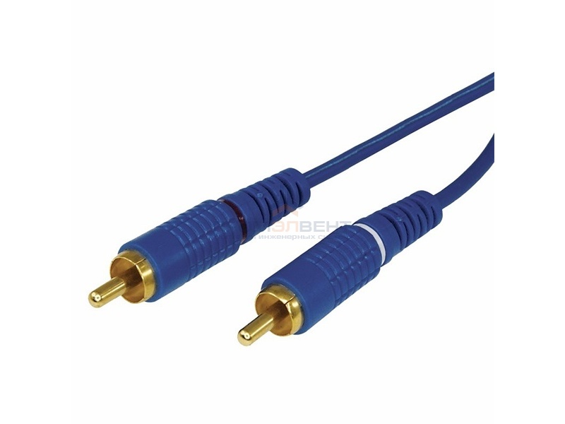 Шнур 2x2 RCA 1.5М синий GOLD