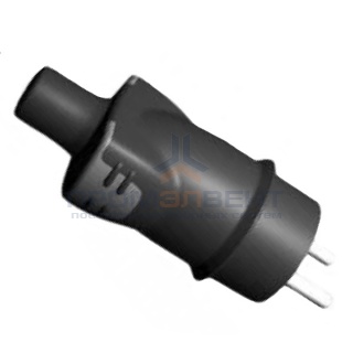 Вилка Legrand с заземлением IP44 16А в резиновом корпусе черная