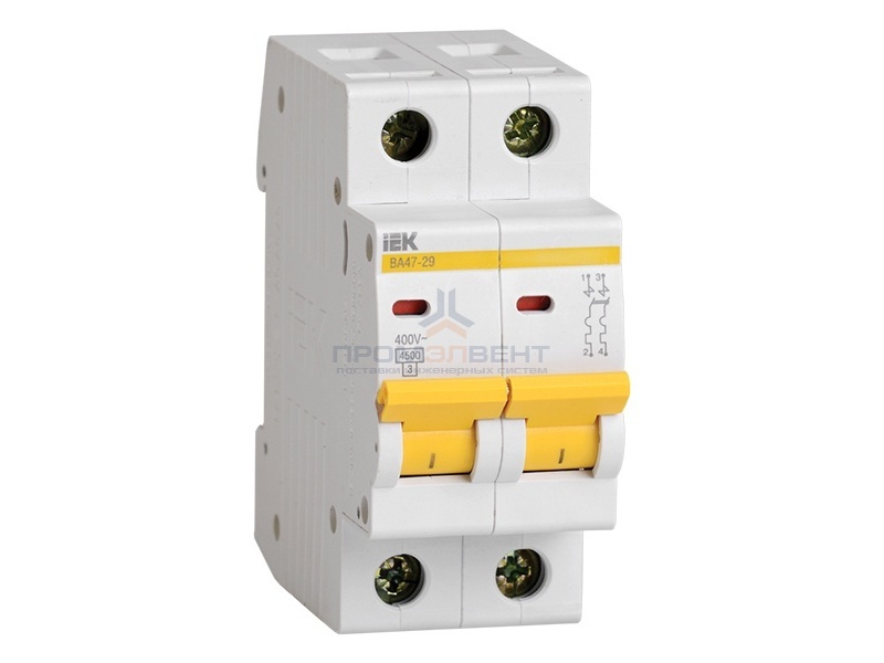 Автоматический выключатель ВА47-29 2Р 3А 4,5кА характеристика D ИЭК (автомат)
