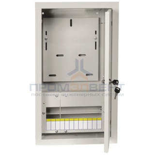 Щит металлический ЩУРв-3/12зо-1 36 УХЛ3 IP30 на 3-фазный счетчик и 12 модулей встраиваемый ИЭК
